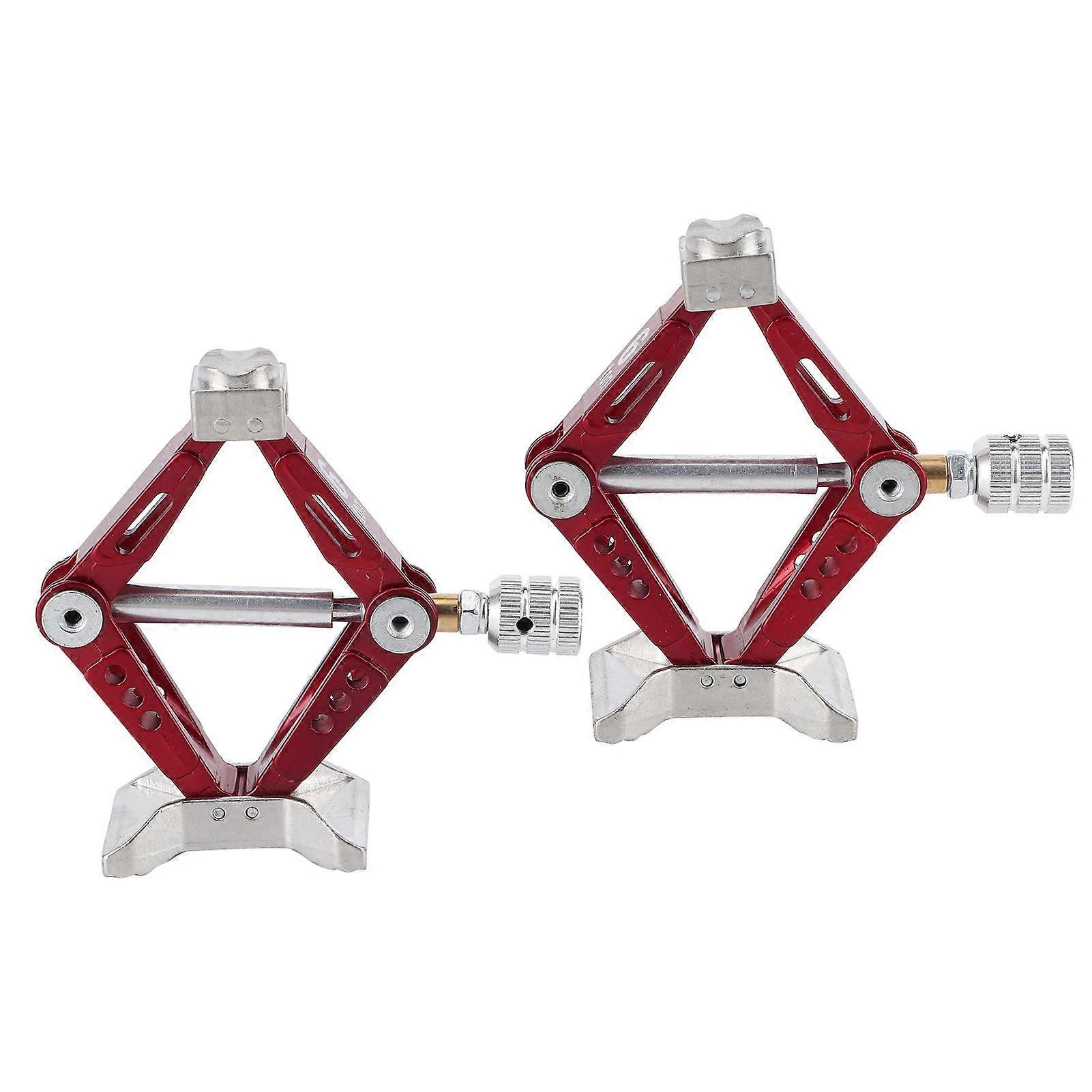 2Pcs Universal Adjustable Metal Diamond Shape Lifting Jacks for 1/10 RC Car Red