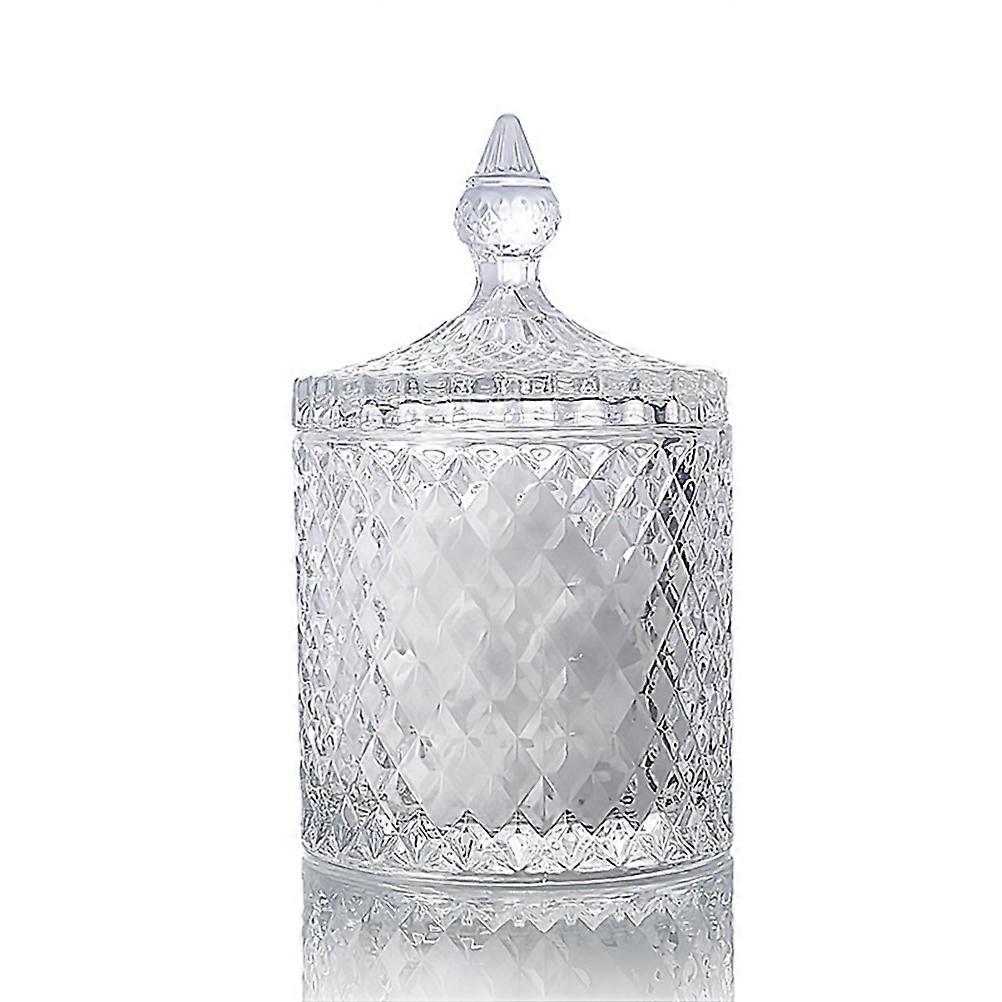 Transparent Glass Holder Candy Jars For Parties Home Use Large Size Cylinder Pattern 1Pack
