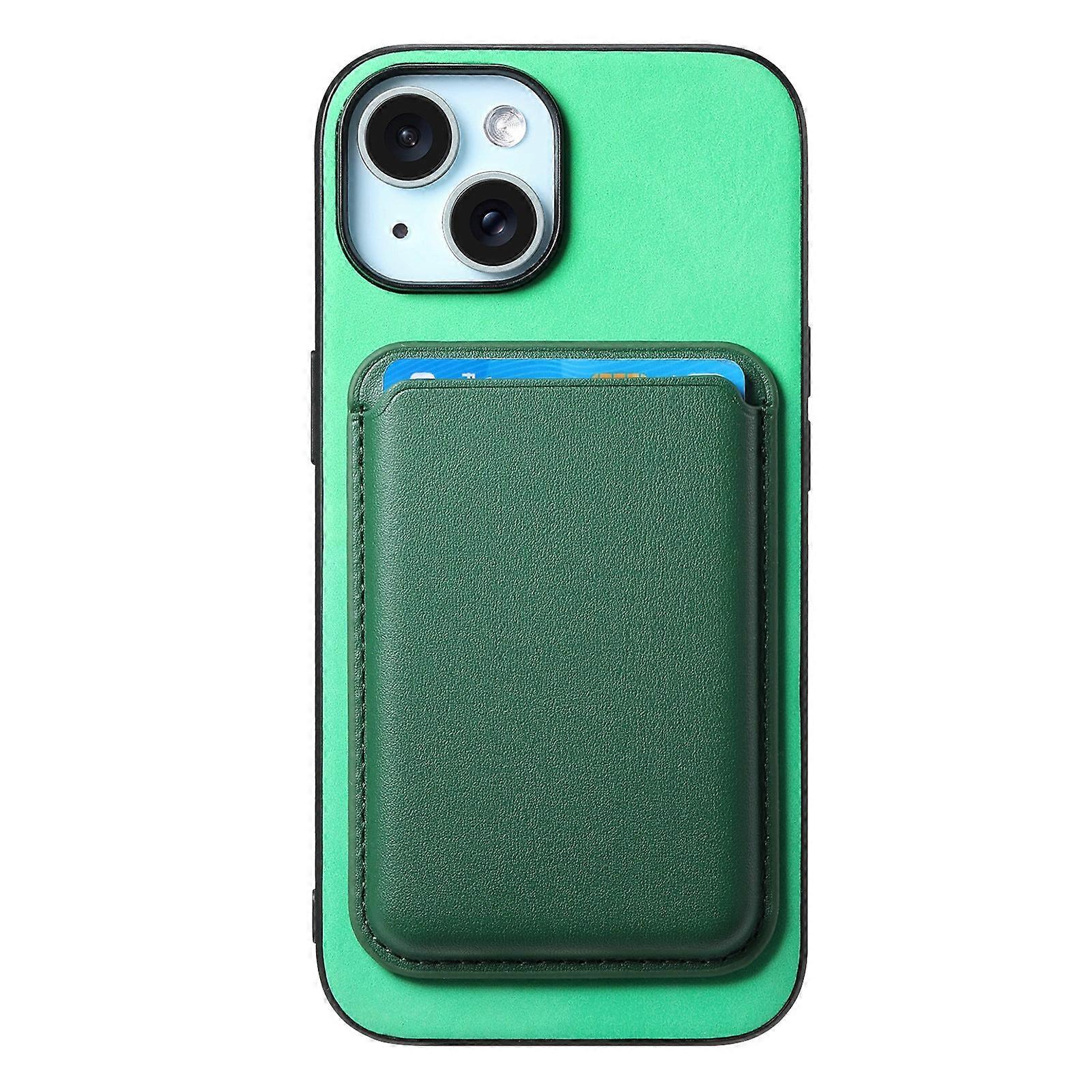 Veske Til Iphone 14 Pro Grønn Kortholder Magnetisk Skinnbeskyttelse