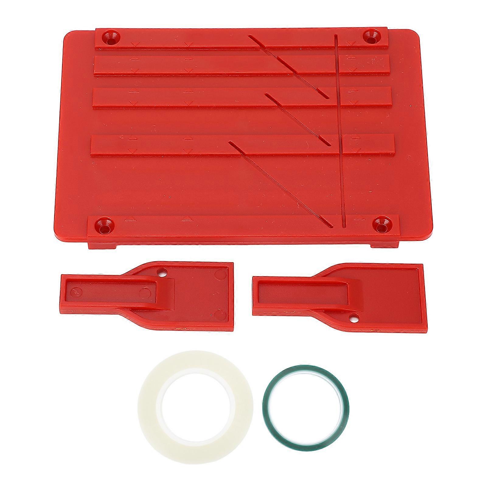 10 Inch Tape Splicing Set 1in 1/2in 1/4in 1/8in Opening Tape Splicer Block Repair Kit for Reel to Reel Cassette Tapes Red