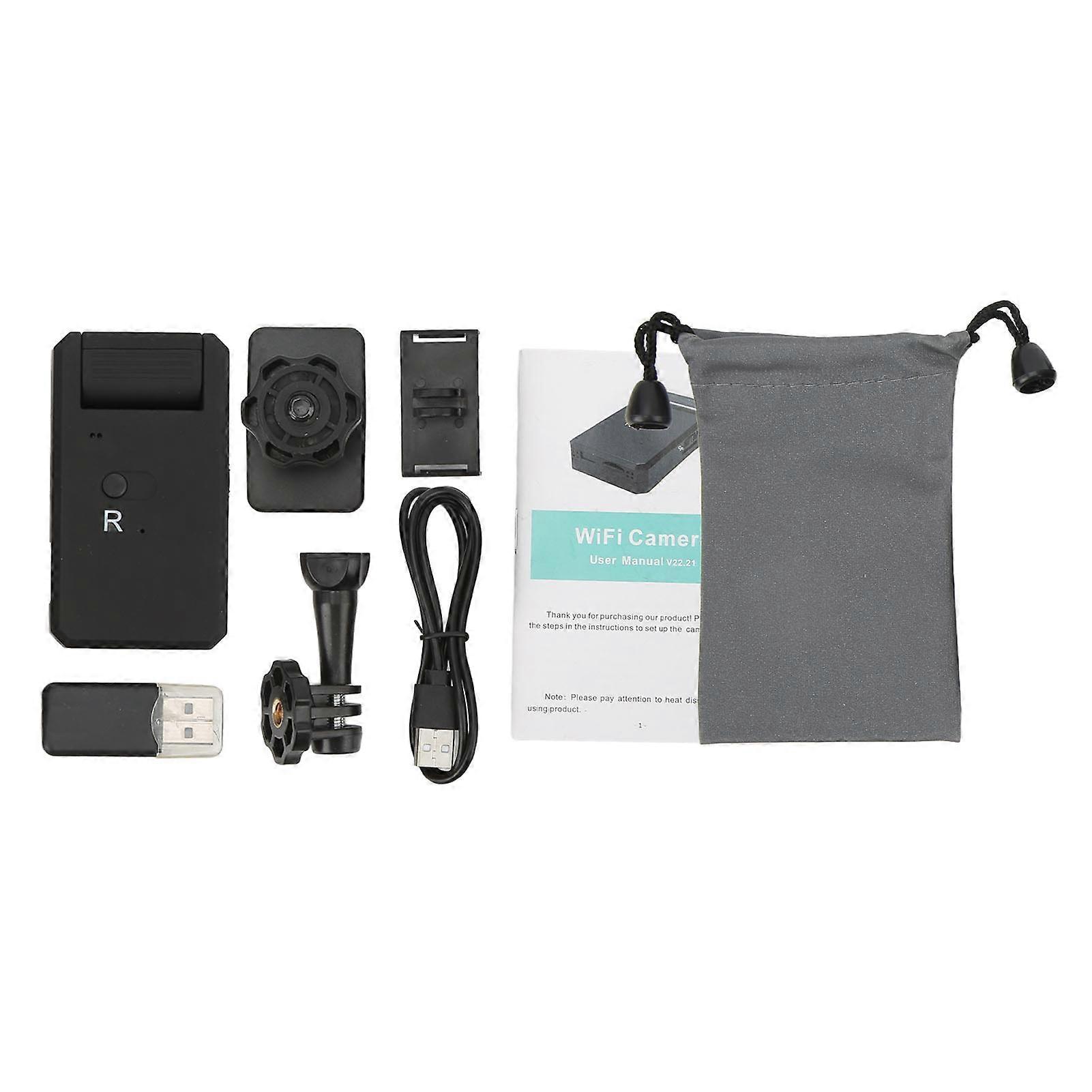 Mini HD WIFI IP Sports Camera, Infrared Night Vision, Wide Angle, with Fixed Bracket, for Outdoor Driving Recording