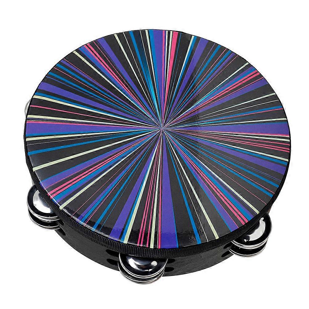 Held Percussion Drum Double Row Tambourine Music Education Children Silver 8 Inches Hand-Eye Coordination 1Set