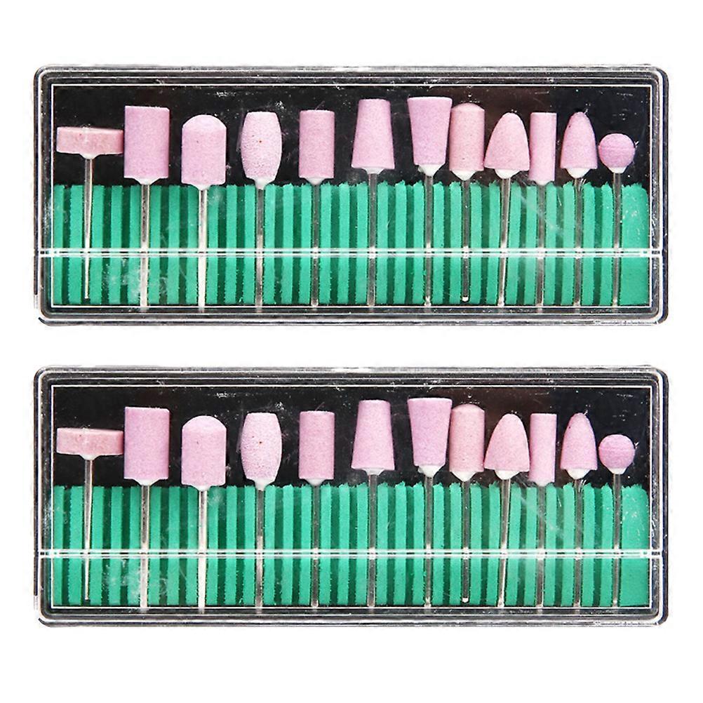 Cuticle Clean Drill Set Manicure Drill Bits for 2Sets Nail Grinding Head Kit