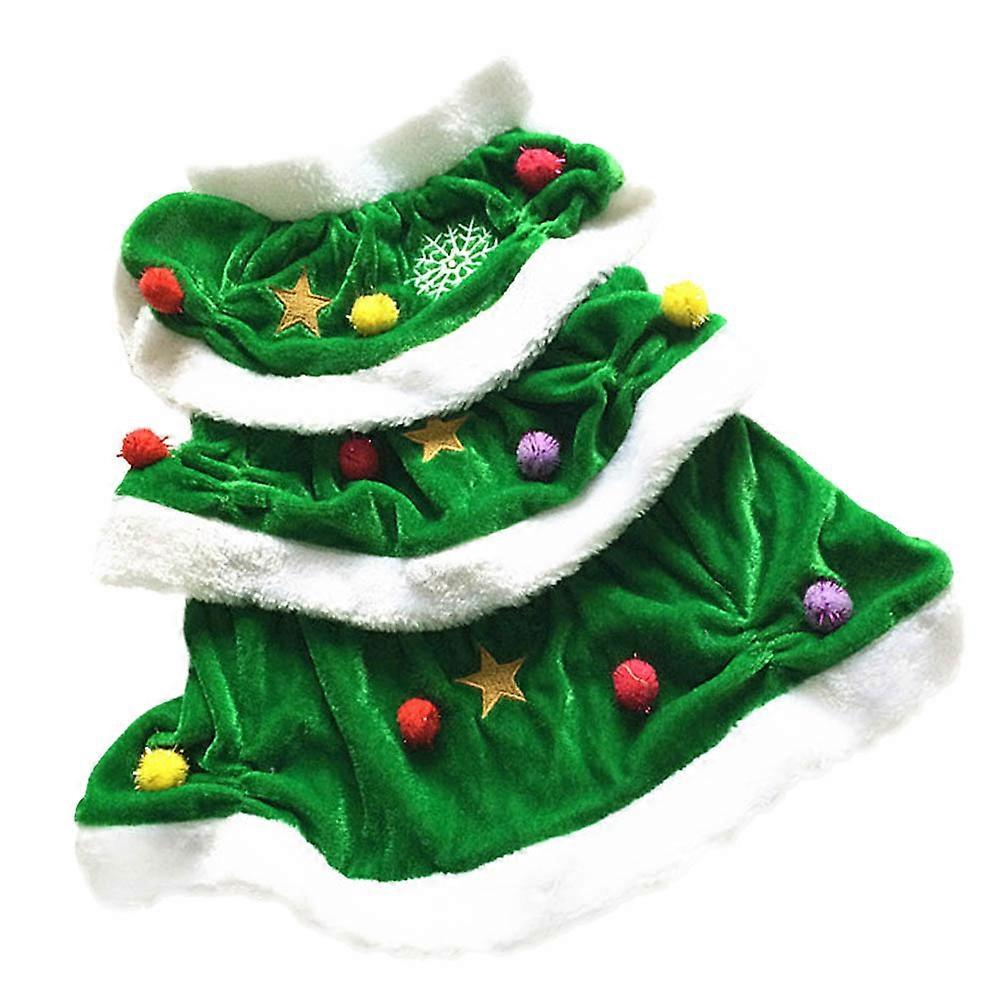 Chien Costume Arbre de Noël En forme Confortable Chaleur Animaux De Compagnie Vêtements D’hiver Vert XL 1Pack