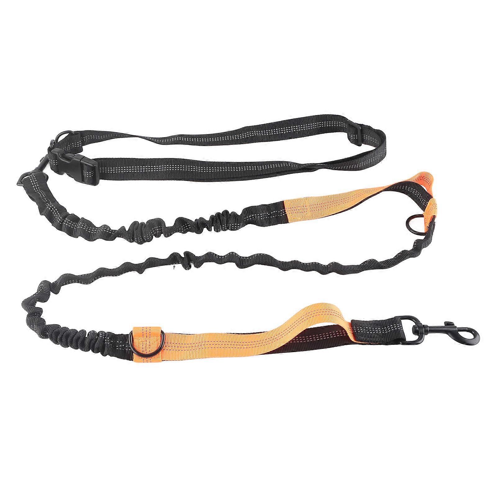 Heavy Duty Bungee Dog Leash Shock Absorbing Elastic Dog Leash Rope with 2 Padded Handles for Large Dogs Walking Training Orange