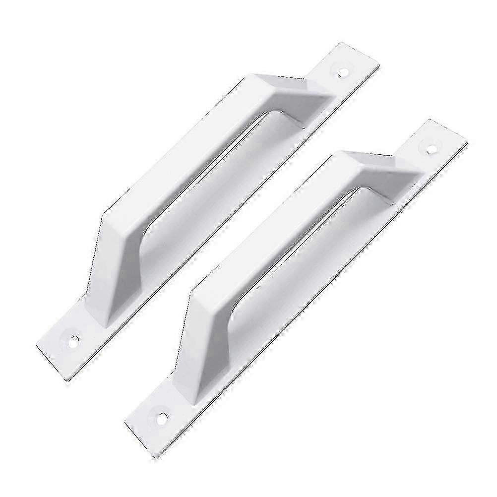2Pcs Aluminium Alloy Art Industrial Style Handle Bar Pull Handle Practical Grab Handle for Gate Cabinet Shed Door with Screwings(White) f54