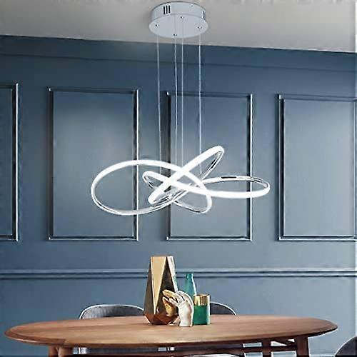 LED Pendant Light Dimmable Modern Chrome Finish Acrylic HeightAdjustable Chandelier