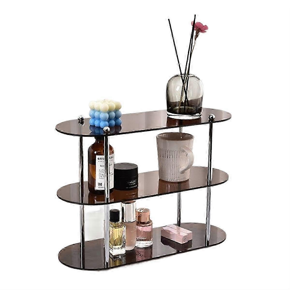 Acrylic Multi-Layer Storage Rack Decorative Shelves Desk Organizer for Makeup and Jewelry Home Organization