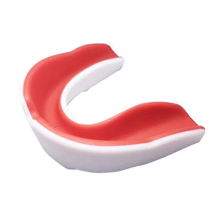 W003 三田トレーニングバスケットボールボクシングスポーツマウスガードEVAブレース、スタイル:大人(白赤)