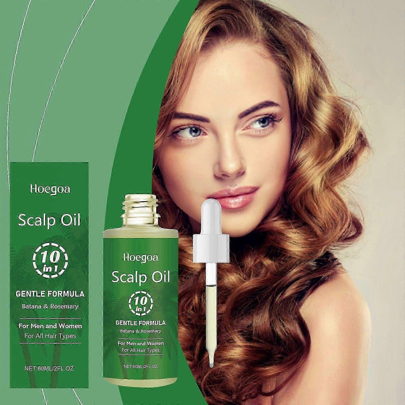 60ml 10-in-1 Scalp Oil with Batana, Rosemary & Ginger Extracts - Nourishes, Stimulates Growth & Soothes for All Hair Types