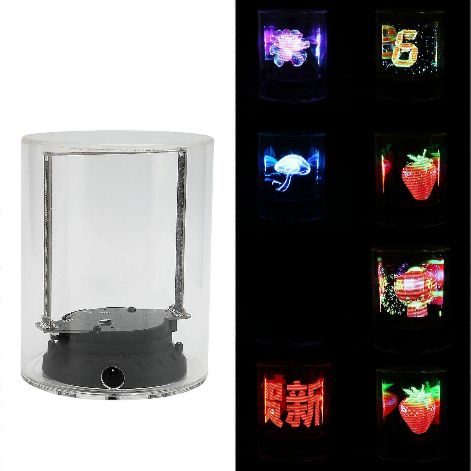 3D Hologram Fan 160 LED Built in 32GB Memory Card APP WiFi Control Holographic Display with Clear Cover 3.9inch 100‑240V US Plug 