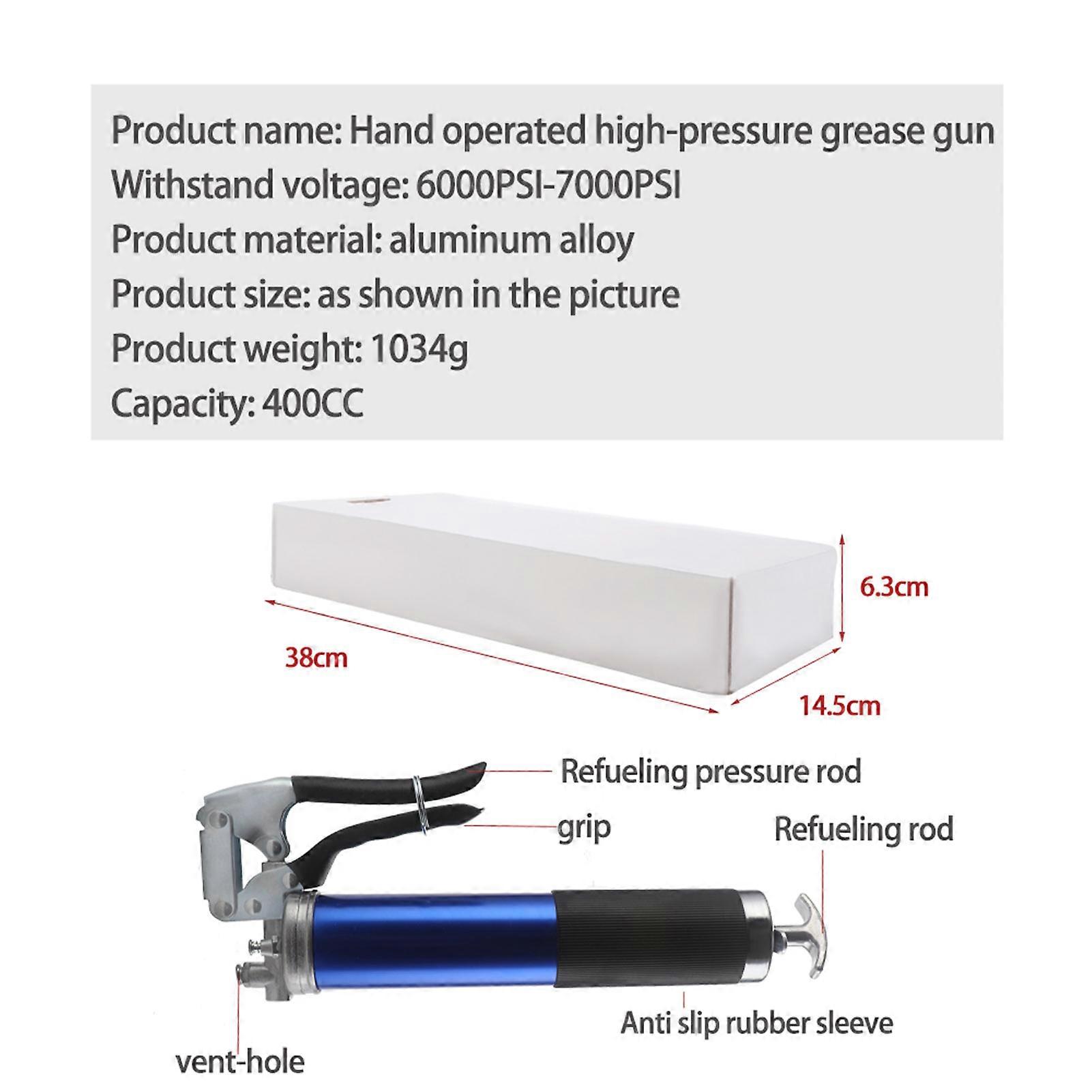 Manual high pressure grease gun