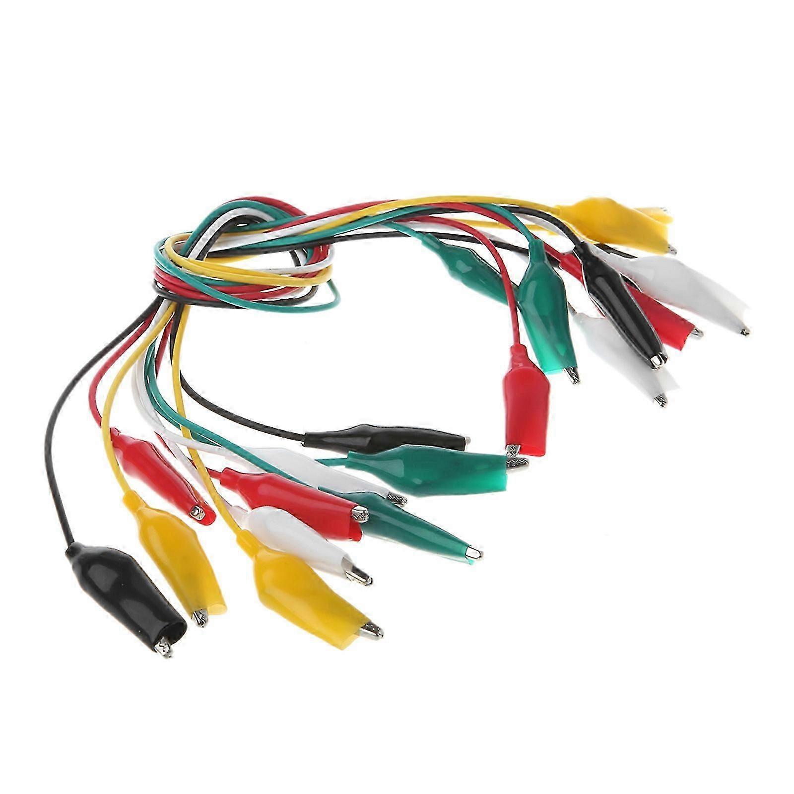 10Pcs Alligator Clip with Wire Double Ended Crocodiles Clip Cable Testing Wire Clip Replacement Test Jumper Wire-Yvan