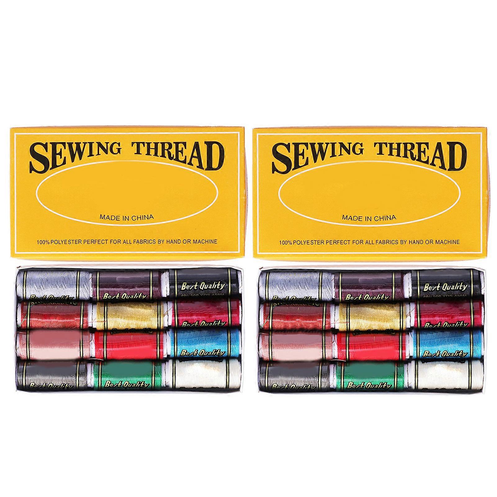 Sewing Thread 12 Colors DIY Sewing Art Strong Durable Boxed Sewing Machine Thread