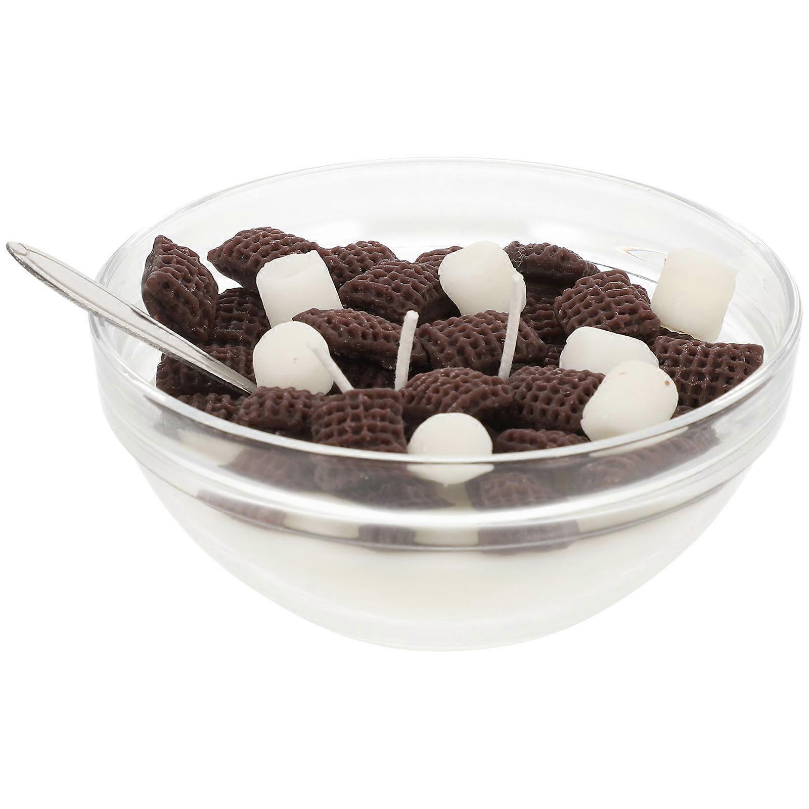 Soy Wax Scented Cereal Bowl Candle for Home Decor, Aromatherapy Ornament, Food Shaped Candle for Holidays and Special Occasions