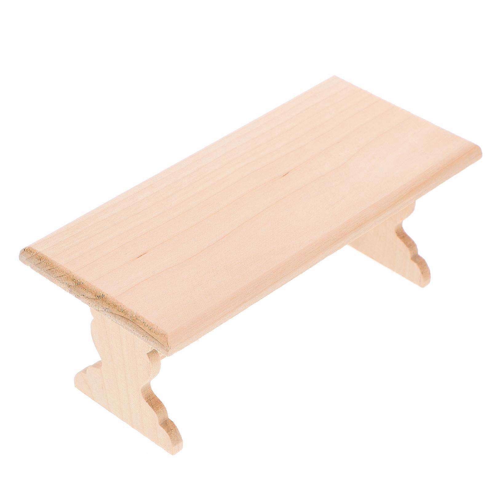 Bench Miniature Dollhouse Decor Miniature Garden Bench Model Hobbyists Wood Material 15.30X6.90X6.10CM 1Pack