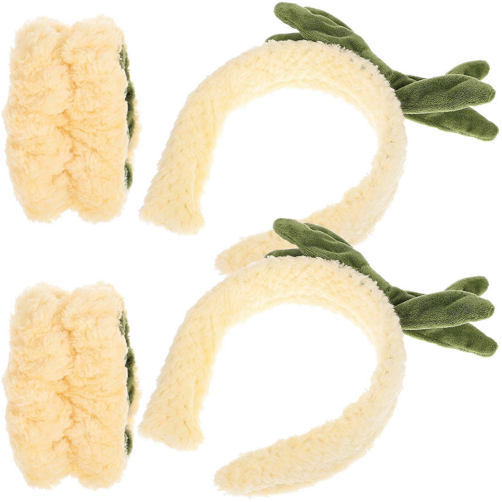 Make Up Headband Pineapple Wrist Sweatband Set For Daily Use And Sports General Users 19x17x4cm 1Set