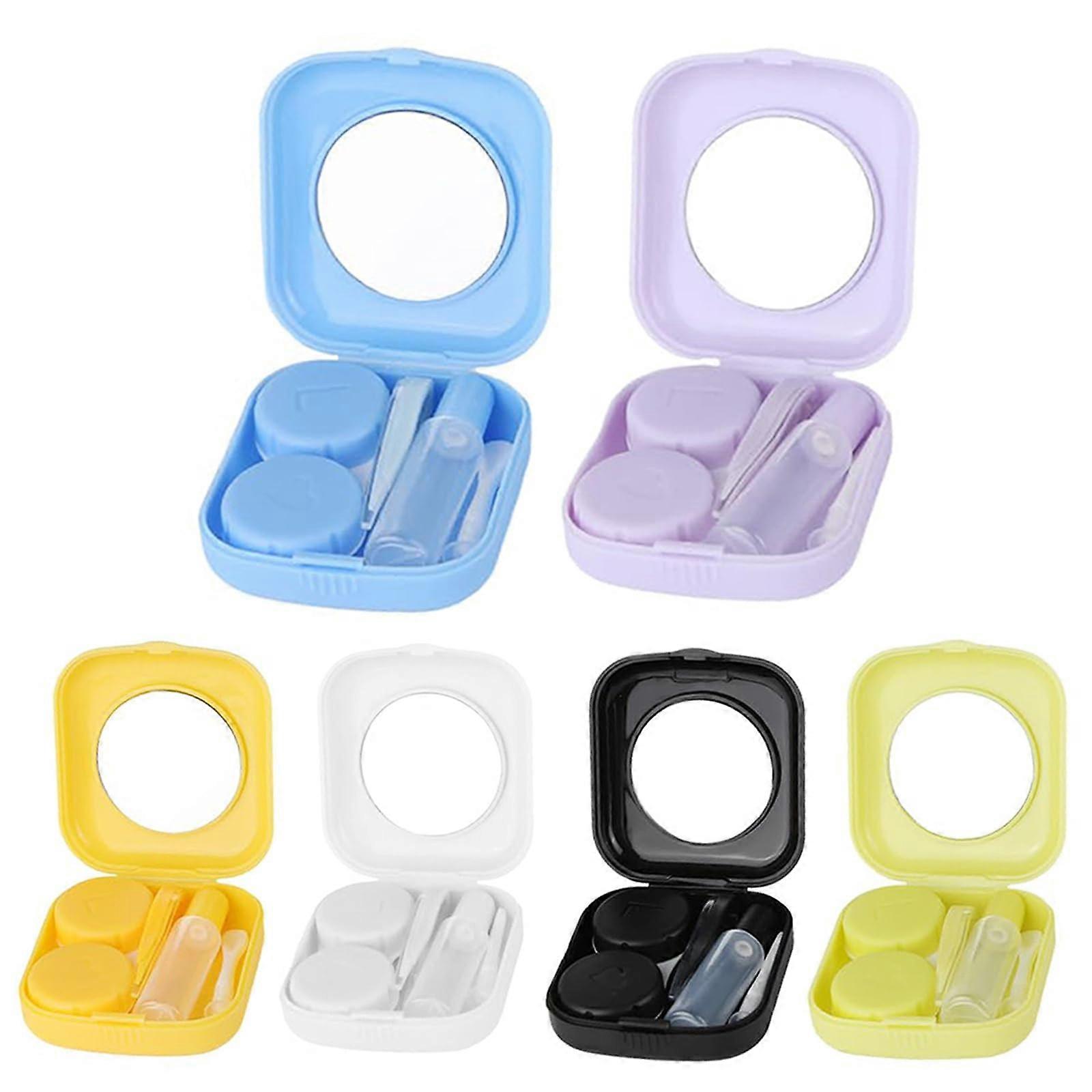 Contact Lens Containers Two-Compartment Case With Applicator Portable Travel Set Multicoloured Lens Box Pocket Organizer