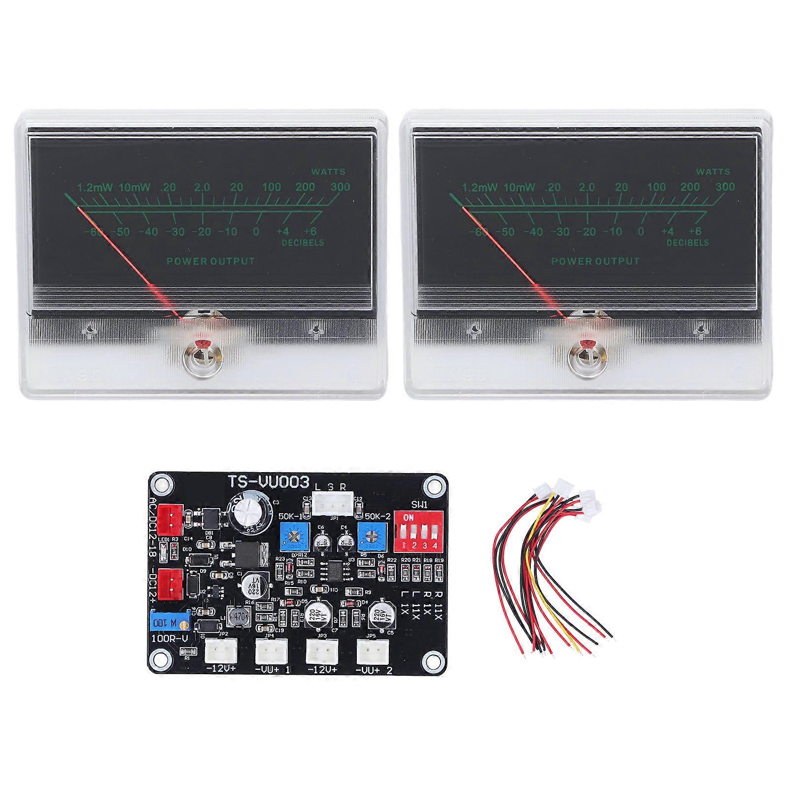 VU Meter Driver Board High Precise Adjustment Power Amplifier DB Meter with Backlit for DIY