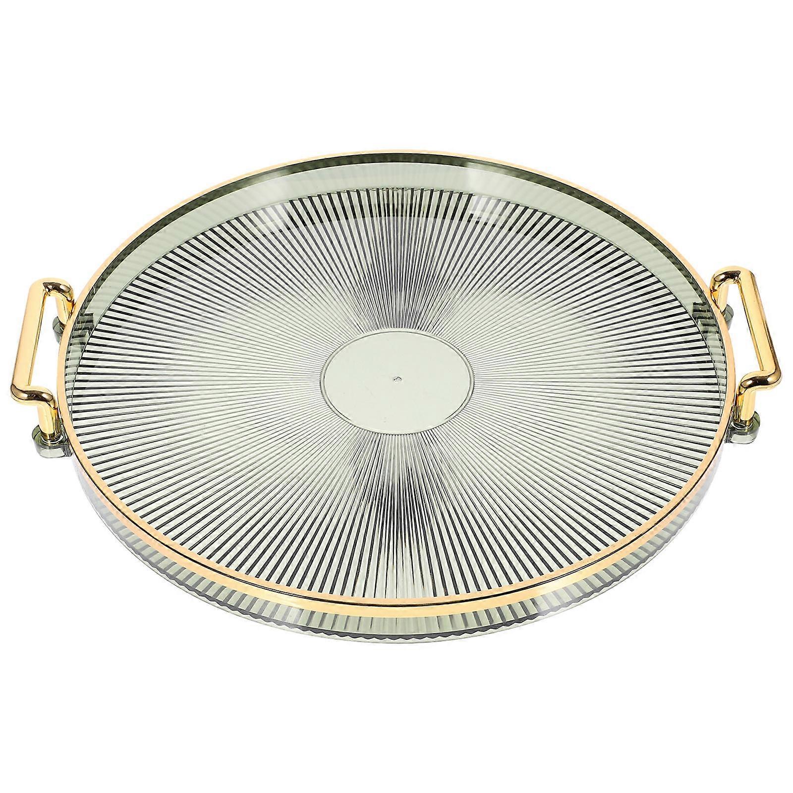 Decorative Green Tray With Gold Rim Versatile Serving Plate For Appetizers Snacks Rings Bracelets Earrings Teacups Organizer And Easy Clean Storage