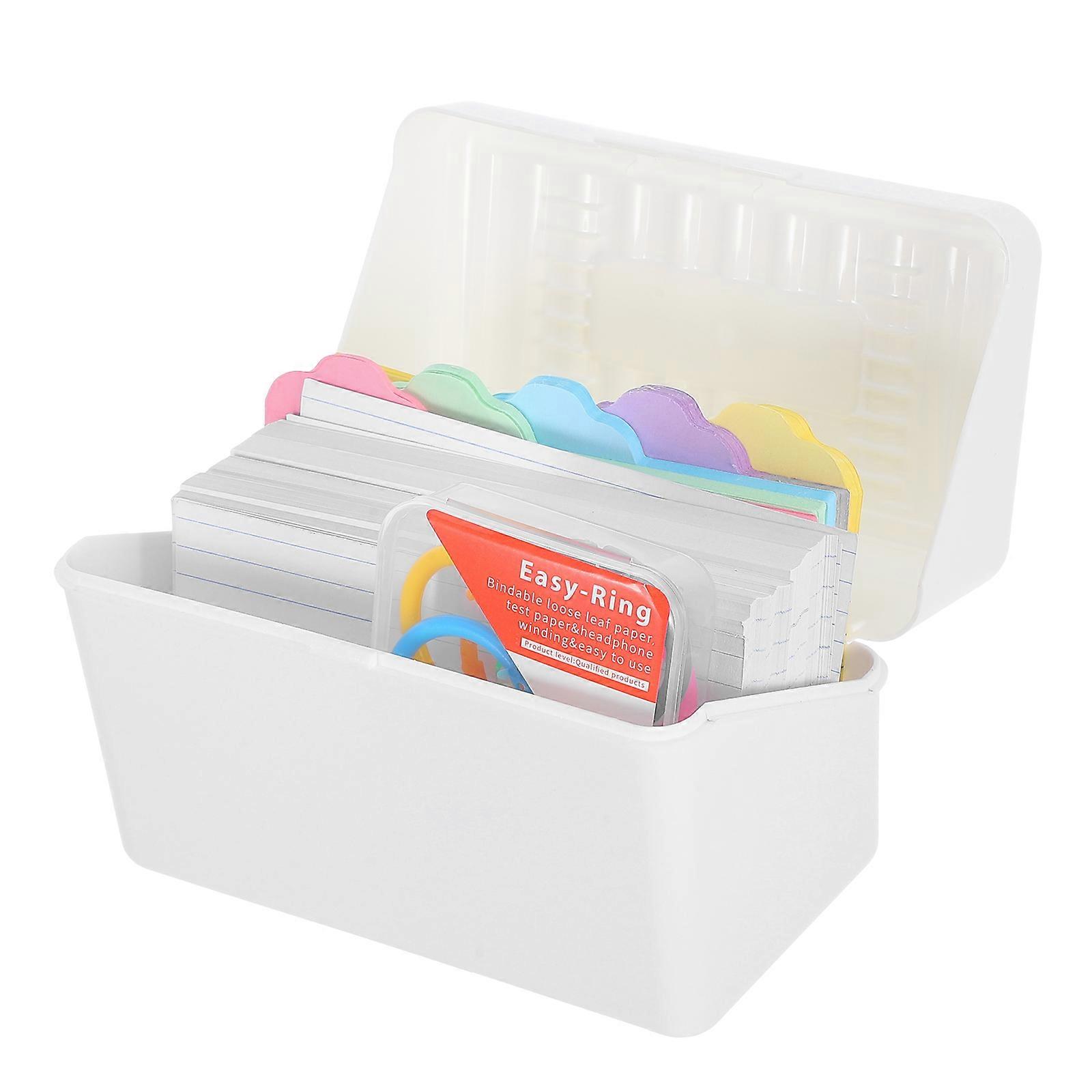 Note Card Holder Index Cards Organizer Box Multifunction Design For Students Rectangular 1Set
