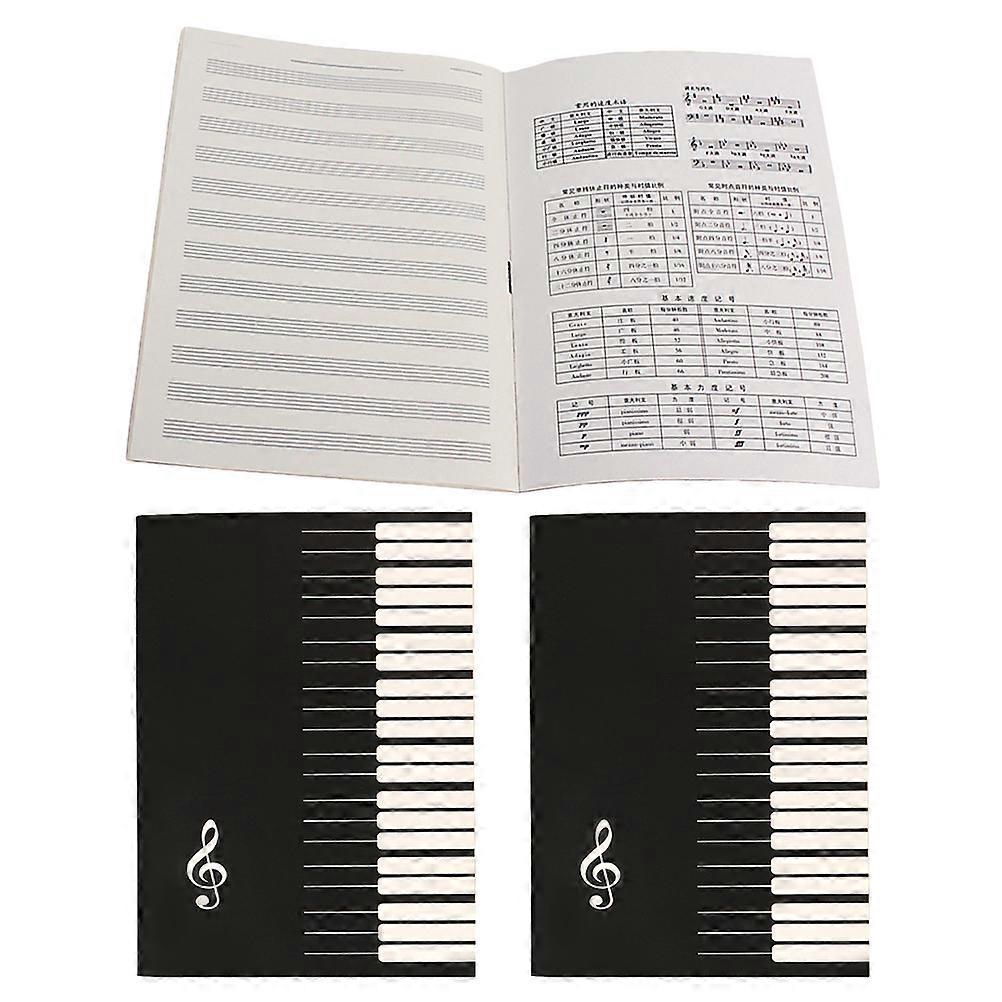Music Journal Songwriting Notebook Piano Stave Recording Home Practice Rectangular Shape Paper Material Beginners 3Pack