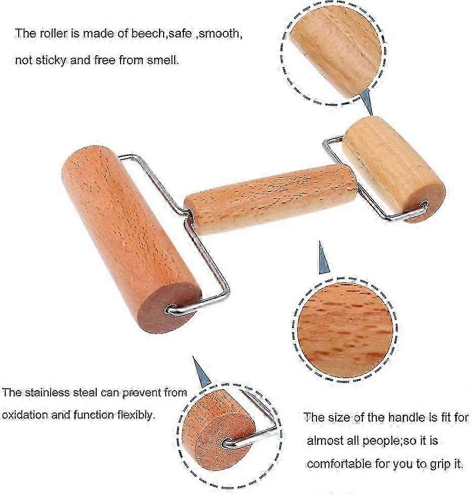 Rolling Pin Pizza Roller T-shape And H-shape Beech Wood (2 Pcs)