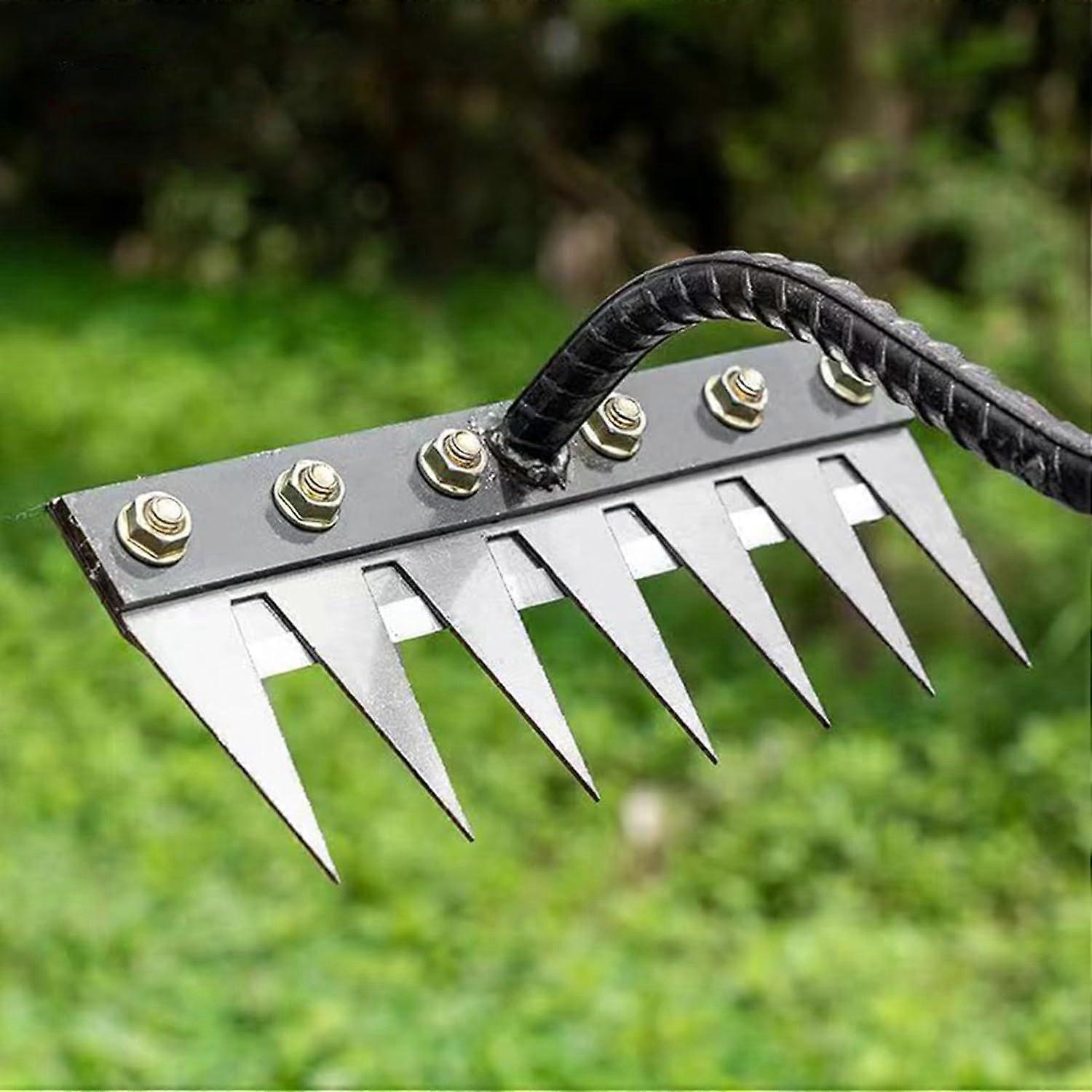 Weeding Rake Weeding Rake Tool Durable Metal Rake for Soil and Lawn (7 Teeth)