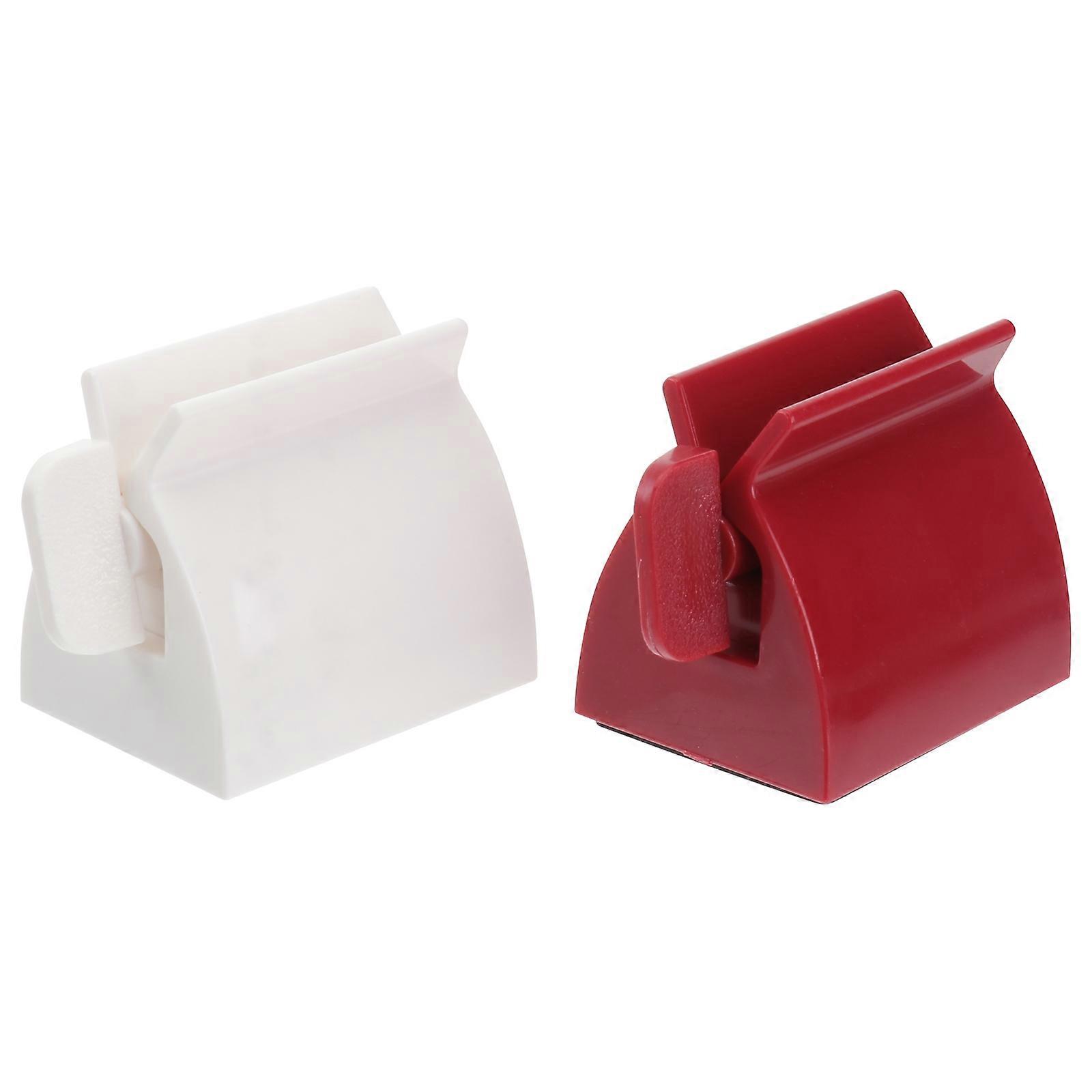 Toothpaste Roller Squeezer Even Dispensing Red and White Household Users 2Pack