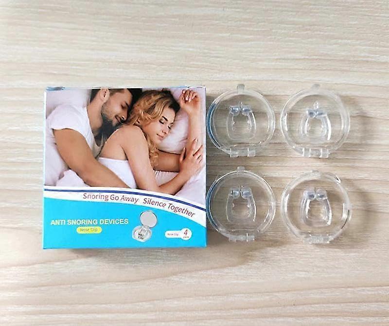 Pack of 4 Magnetic Nose Clips, Reusable Silicone Nose Clip, Eliminates Noise When Sleeping, Improves Sleep