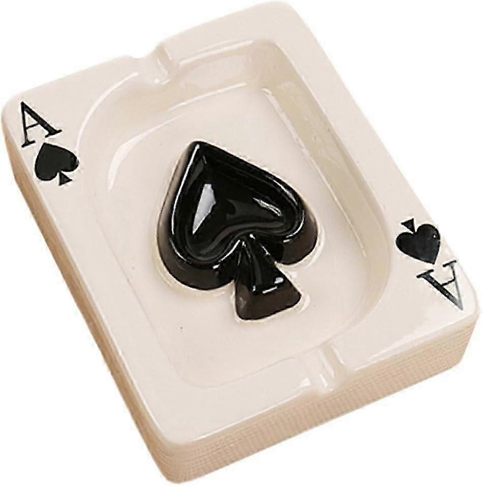 Creative Poker Ceramic Cigarette Ashtray Tabletop Portable Modern Ashtrays