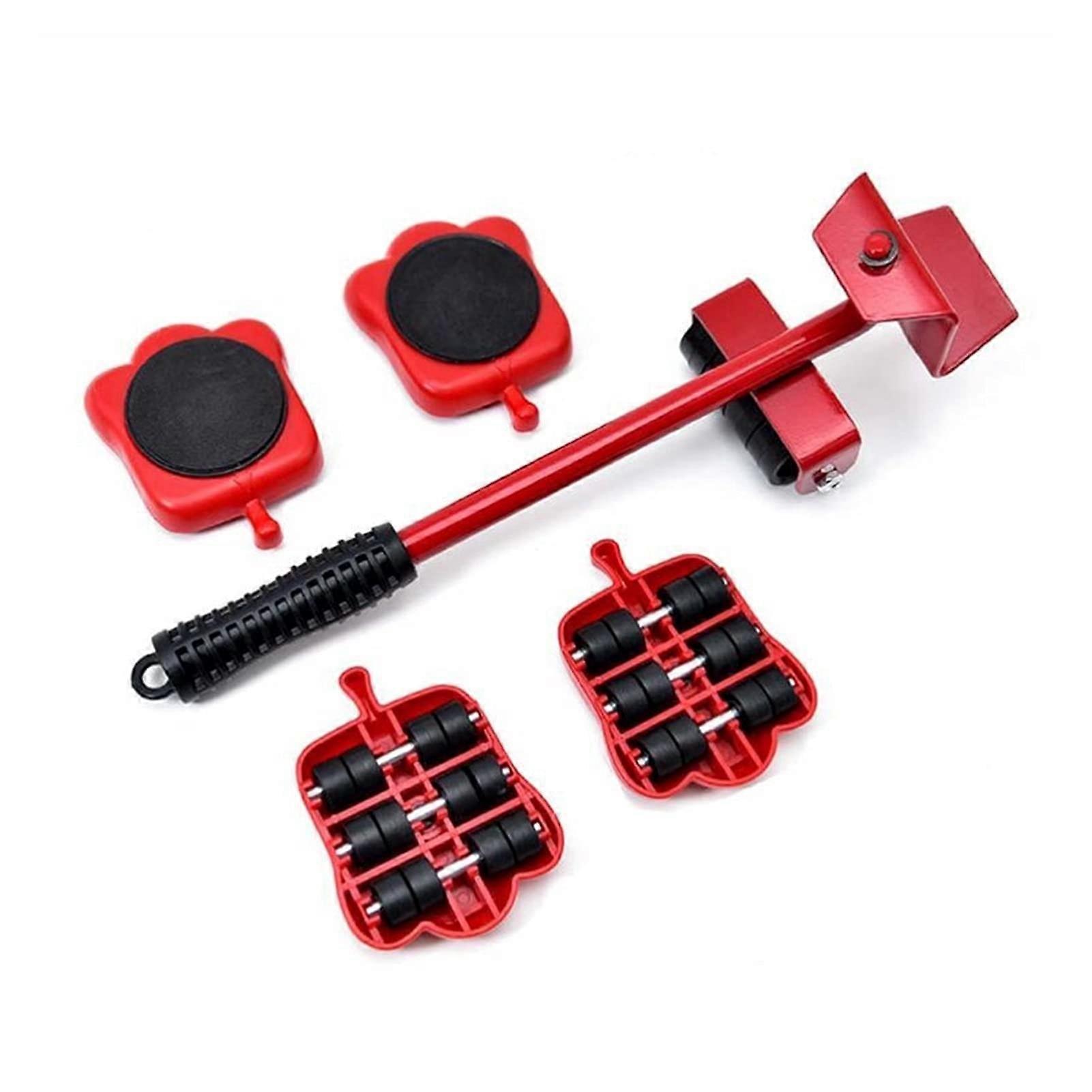 Heavy Duty Furniture Mover Tool Set with Corrosion-Resistant Dolly Wheels and Roller Bar for Household Moving Tasks, Gold