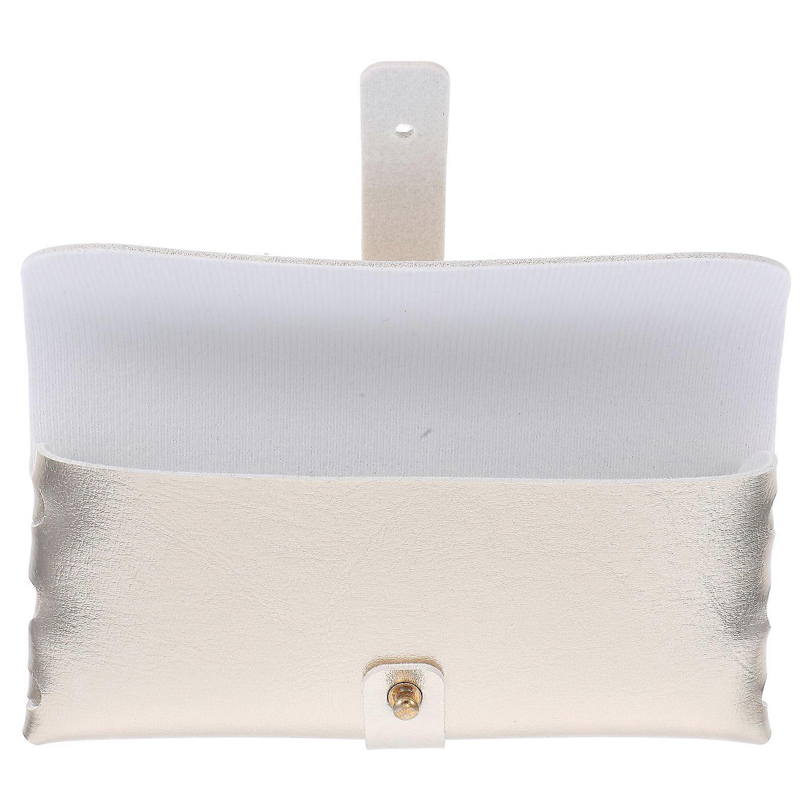 Stylish PVC Glasses Case, Handmade Clamshell Design, Portable Storage Bag with Buckle for Sunglasses, Eyeglasses, Cash, Keys, and Cosmetics, Golden