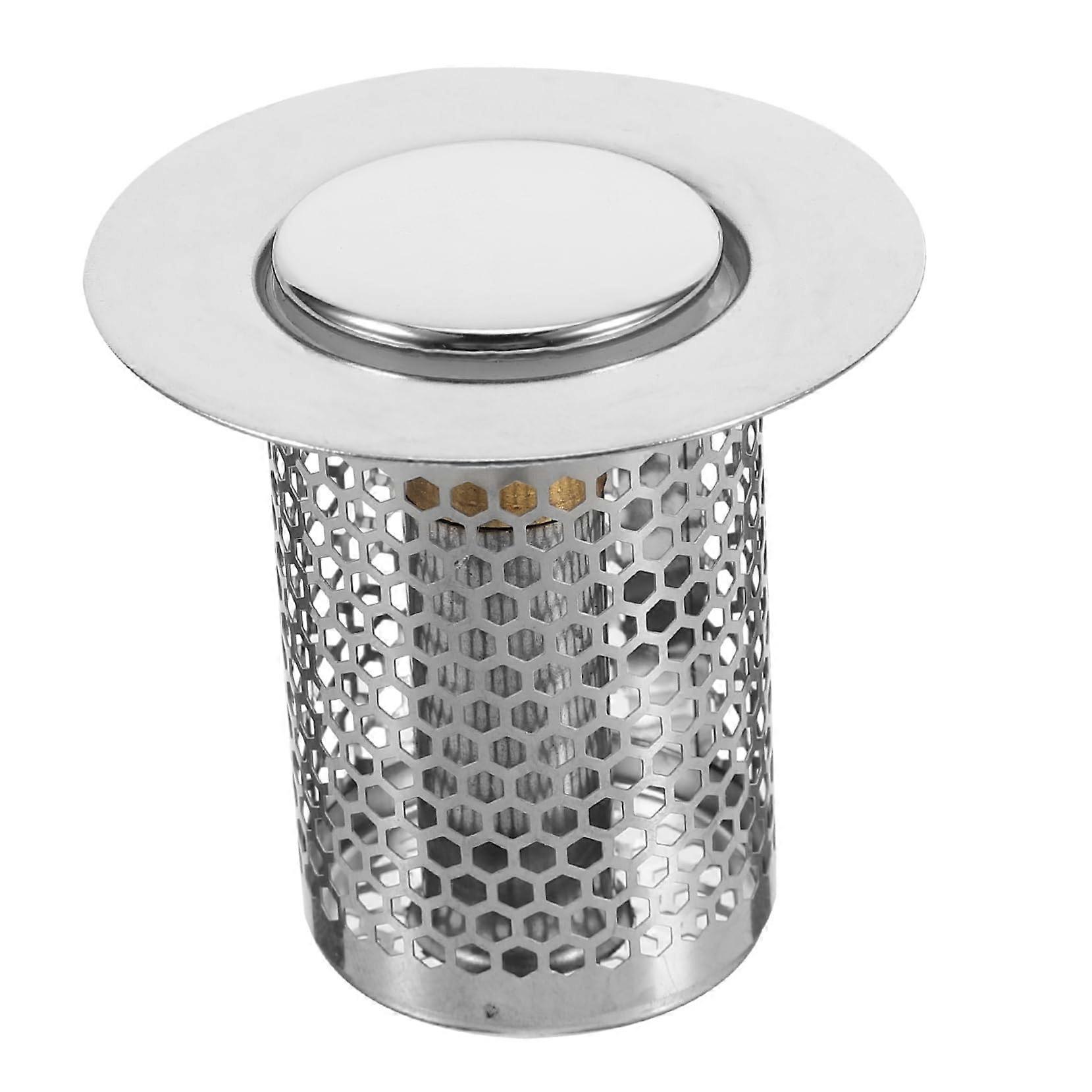 Leaking Plug Hole Filter Bottle Drain Plug for Sink Drain Strainer for Sink Universal Sink Plug Sink Drainer Stainless Steel Silver