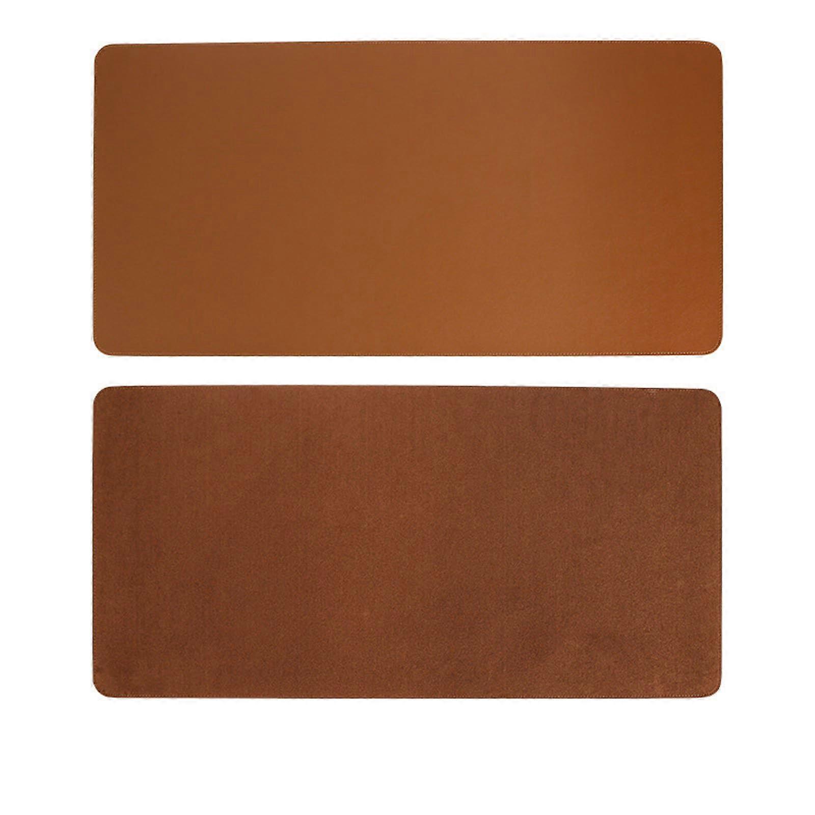 Multifunctional Wipe Clean Desk Pad for Indoor Outdoor Waterproof Rectangular Desk Protector Mat, Oilproof Leather Table Cover Coffee 100*50cm