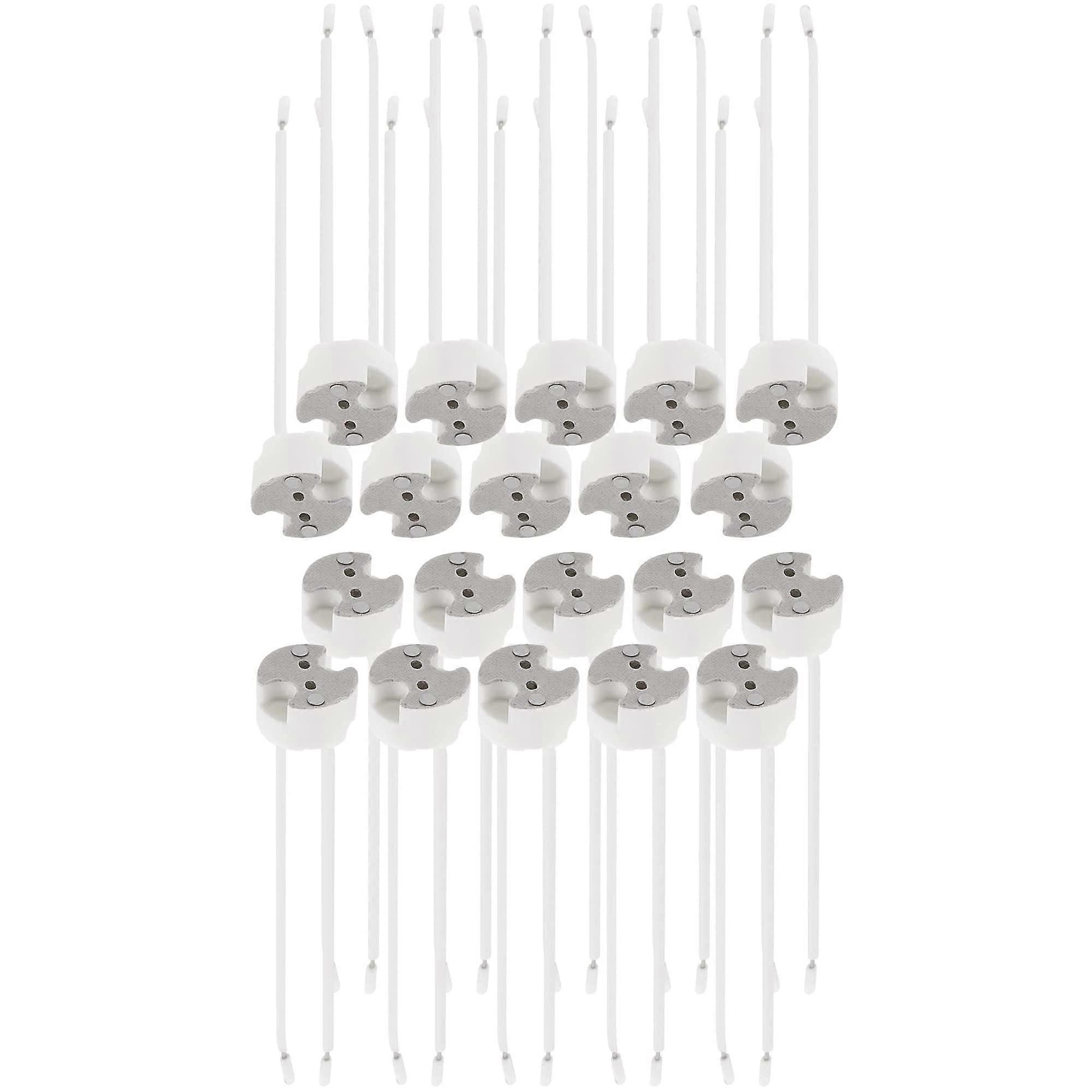 LED MR16 Socket, 20 Pieces G5.3 Halogen Bulb Ceramic Plug Wire Adapter