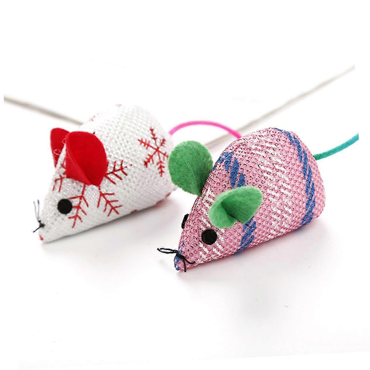 Cat Toy Set, Interactive Plush Teaser Mice Toys, Soft Kitten Play Toys, Small Pack of 6 for Engaging Fun