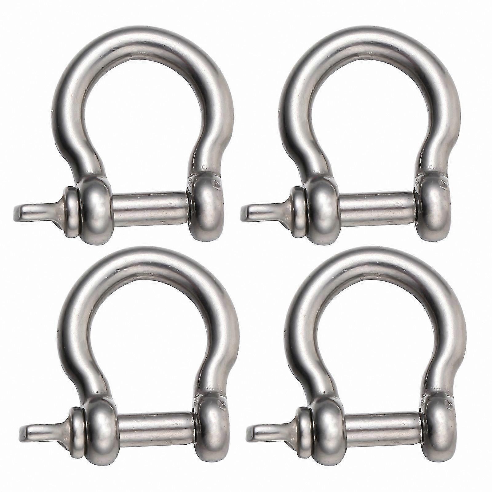 Set of 4 D-Shaped Lifting Shackles, Heavy-Duty Metal Construction for Secure Connections