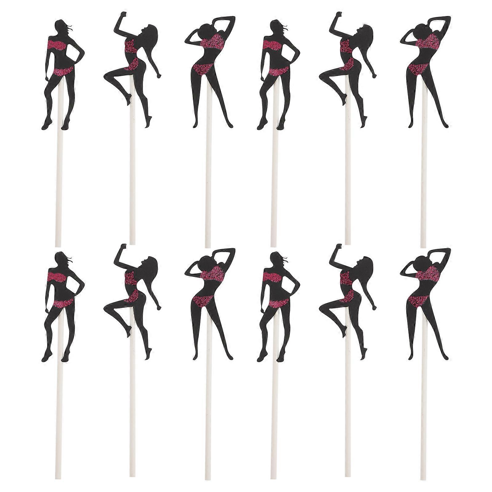 Χορός Κόμμα Cupcake Toppers Διακόσμηση Γυναίκες Μοντέλο Cupcake Toppers Bodybuilding Fitness Modeling Ποικιλία Χρώμα 24Pcs