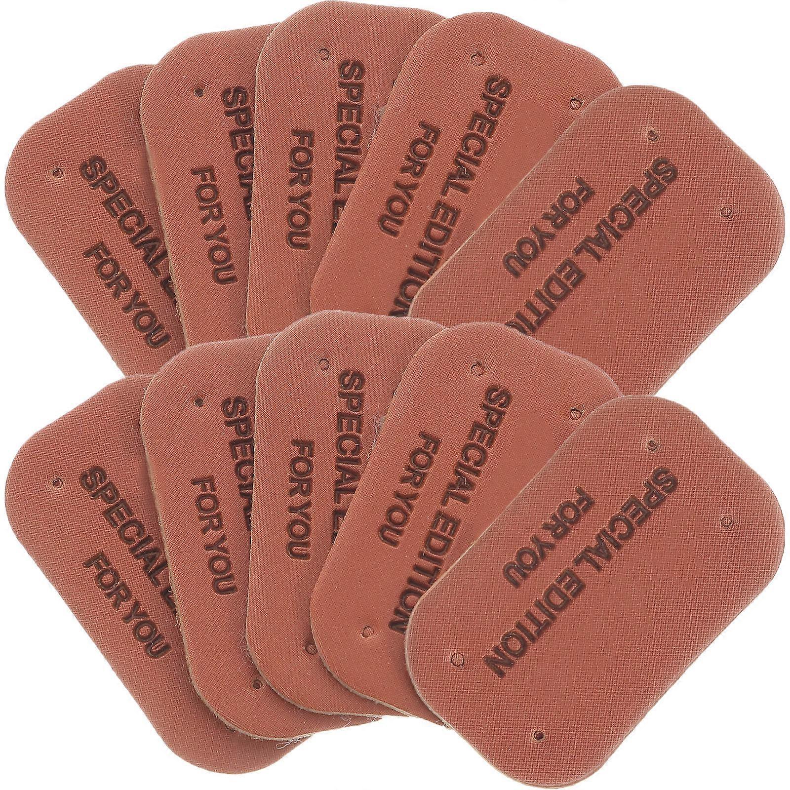 Crochet Tags Handmade Labels Designed for DIY 100Pcs Brown PU