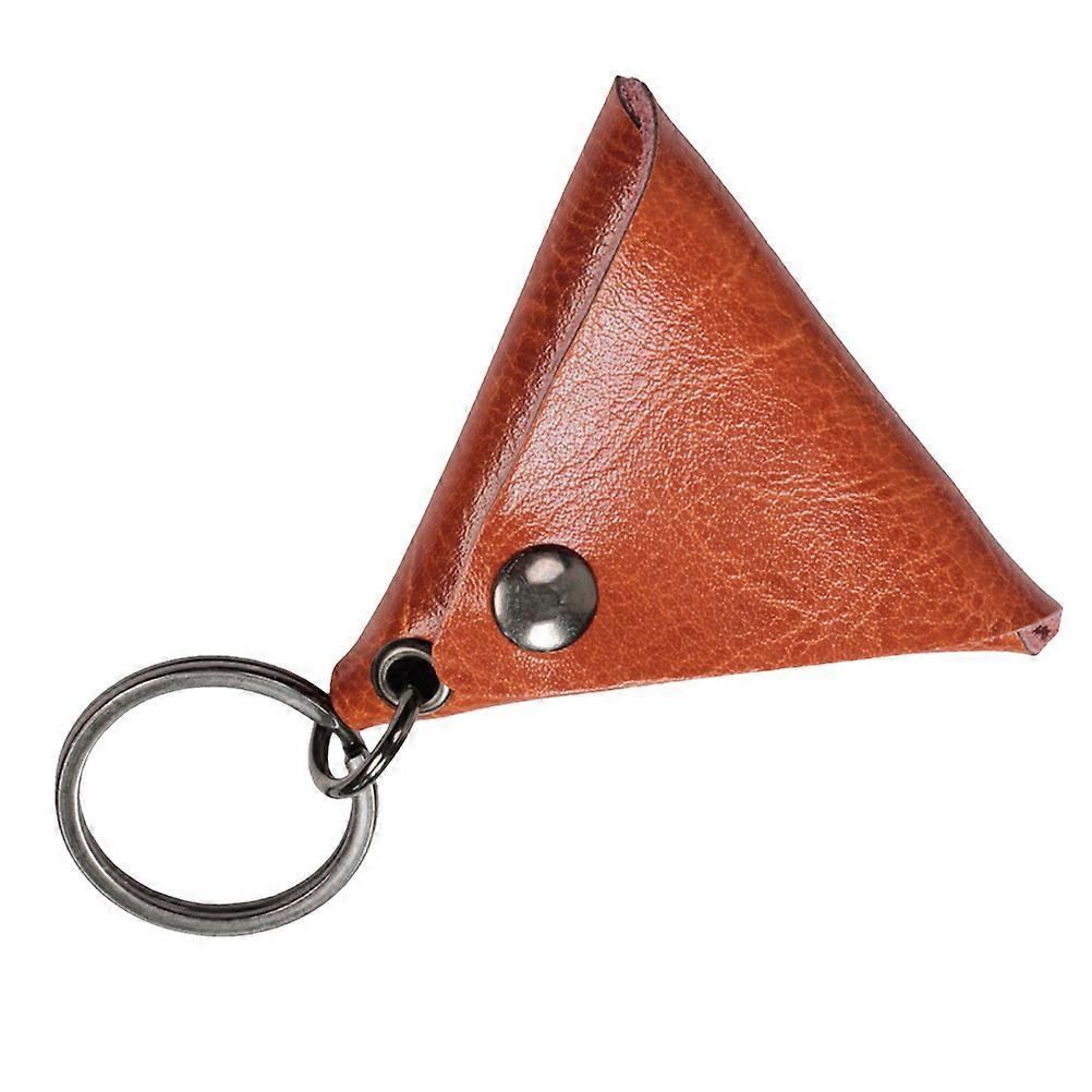 Guitar Pick Storage Bag Orange Leather Case For Picks Metal Button Design Pendant Accessory Guitarists 1Pack