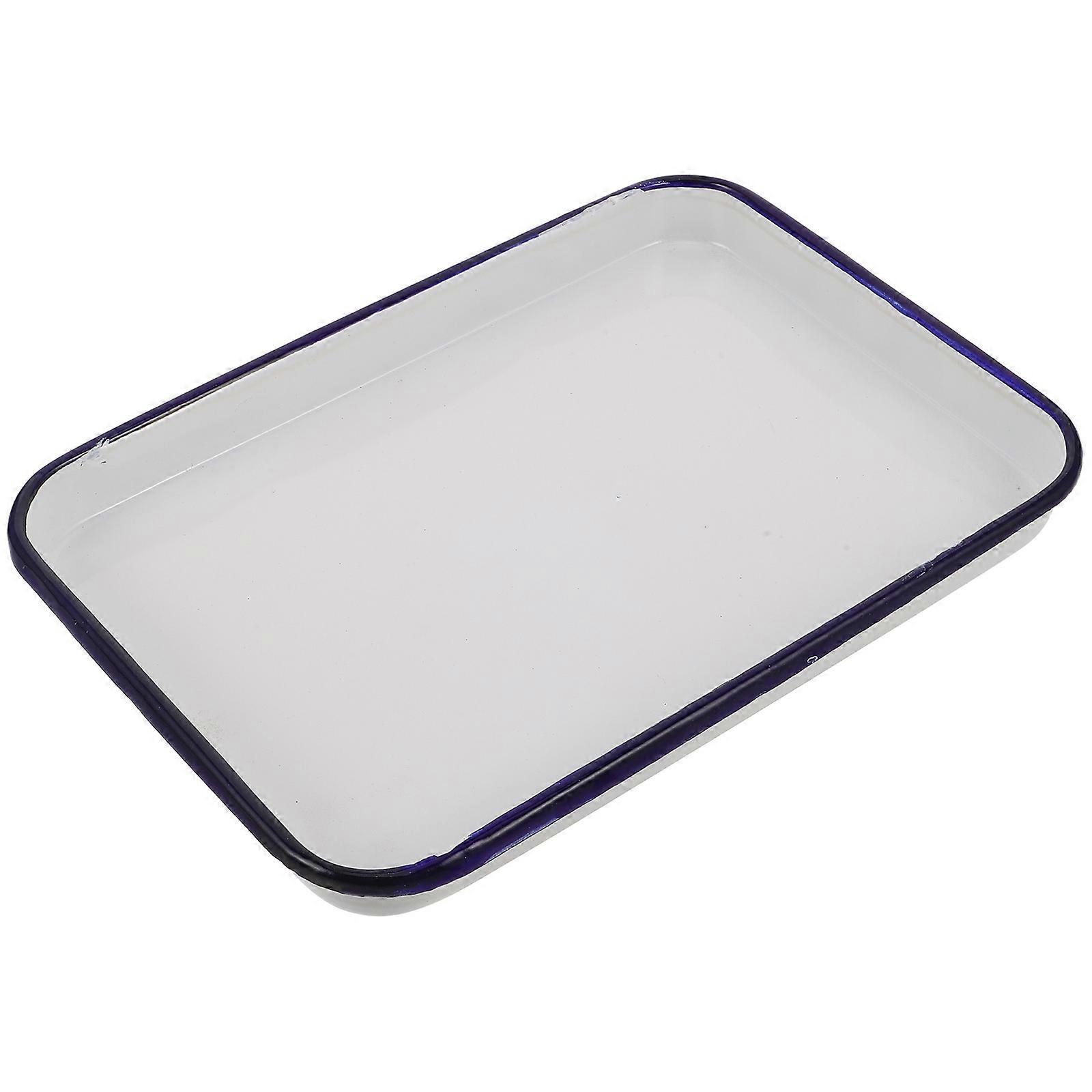 Easy To Clean Enamel Tray For Baking Lasagna And Casserole Dishes Rectangular Shape 1Pack