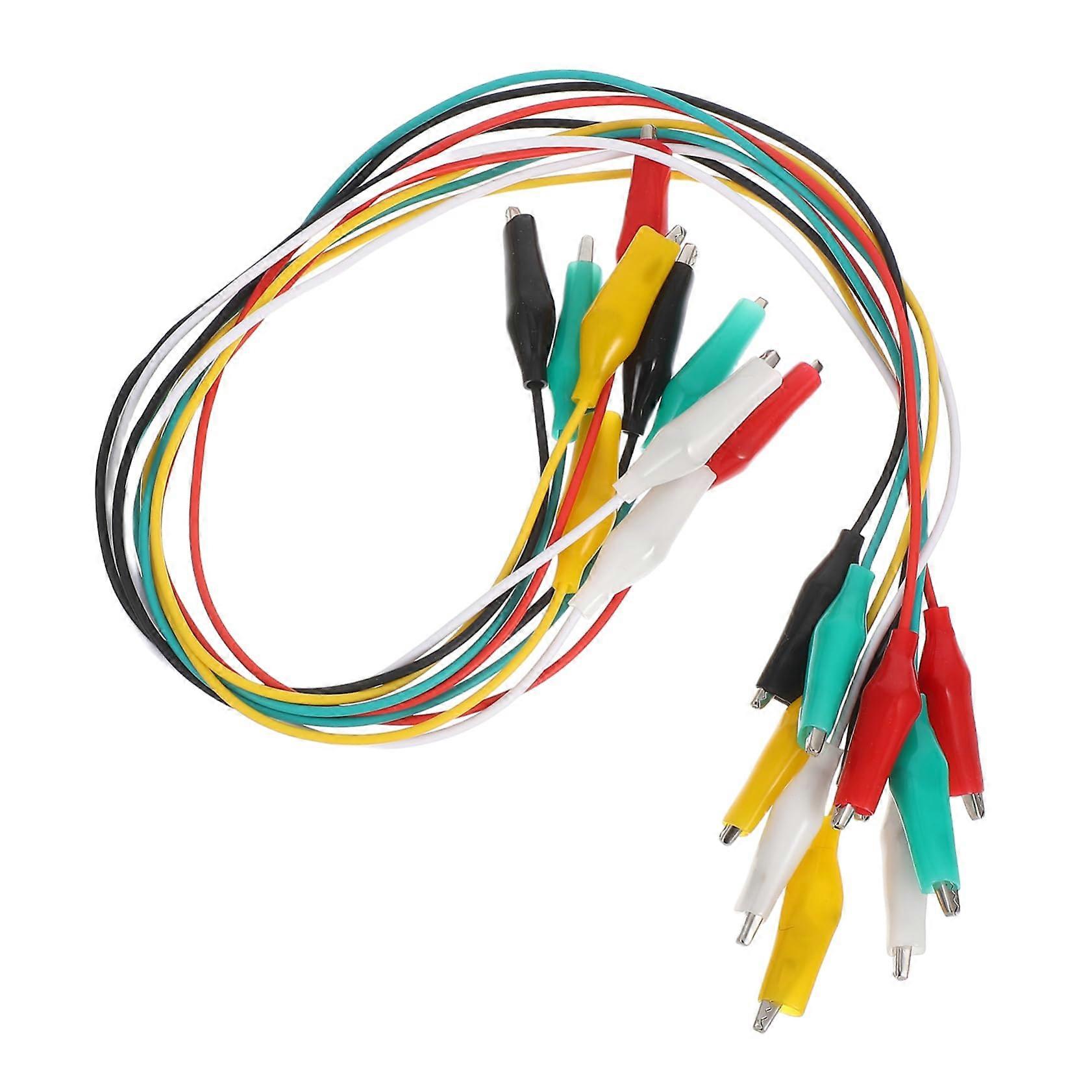Pack of 10 Electrical Test Clamps, Metal Alligator Clips with Wires, Insulated, Durable