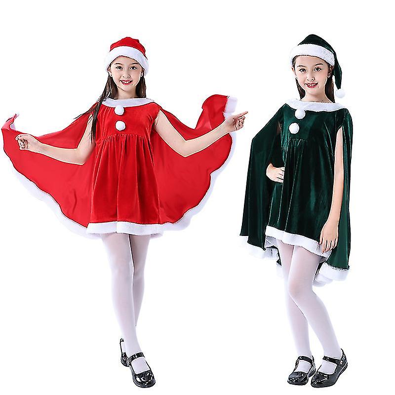 Mrs. Claus Weihnachtskostüm - Rote Samt-Robe Mit Kapuze, Gürtel & Handschuhen, Größe M