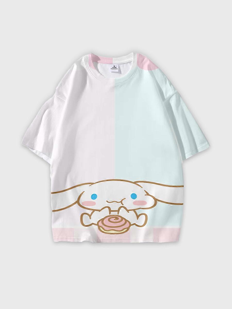 T-shirt round neck Cartoon Pattern loose short sleeve E2783
