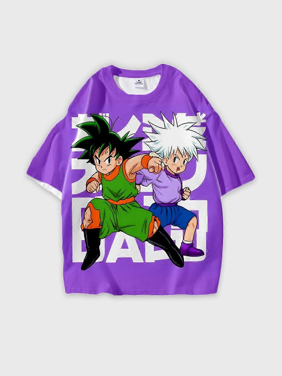 T-shirt girocollo Cartoon Pattern manica corta sciolta P2093