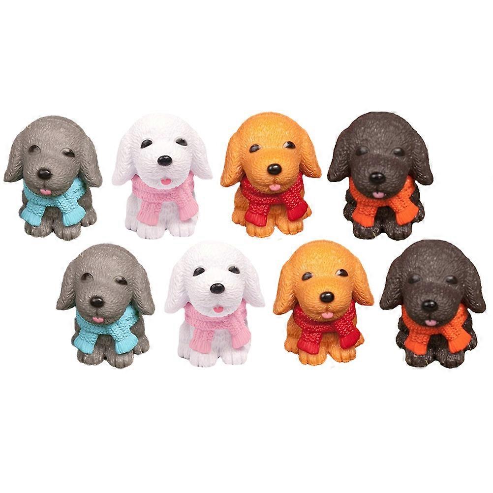 8pcs Tiny Dog Figurines Mini Puppy Figures for Bonsai Decor
