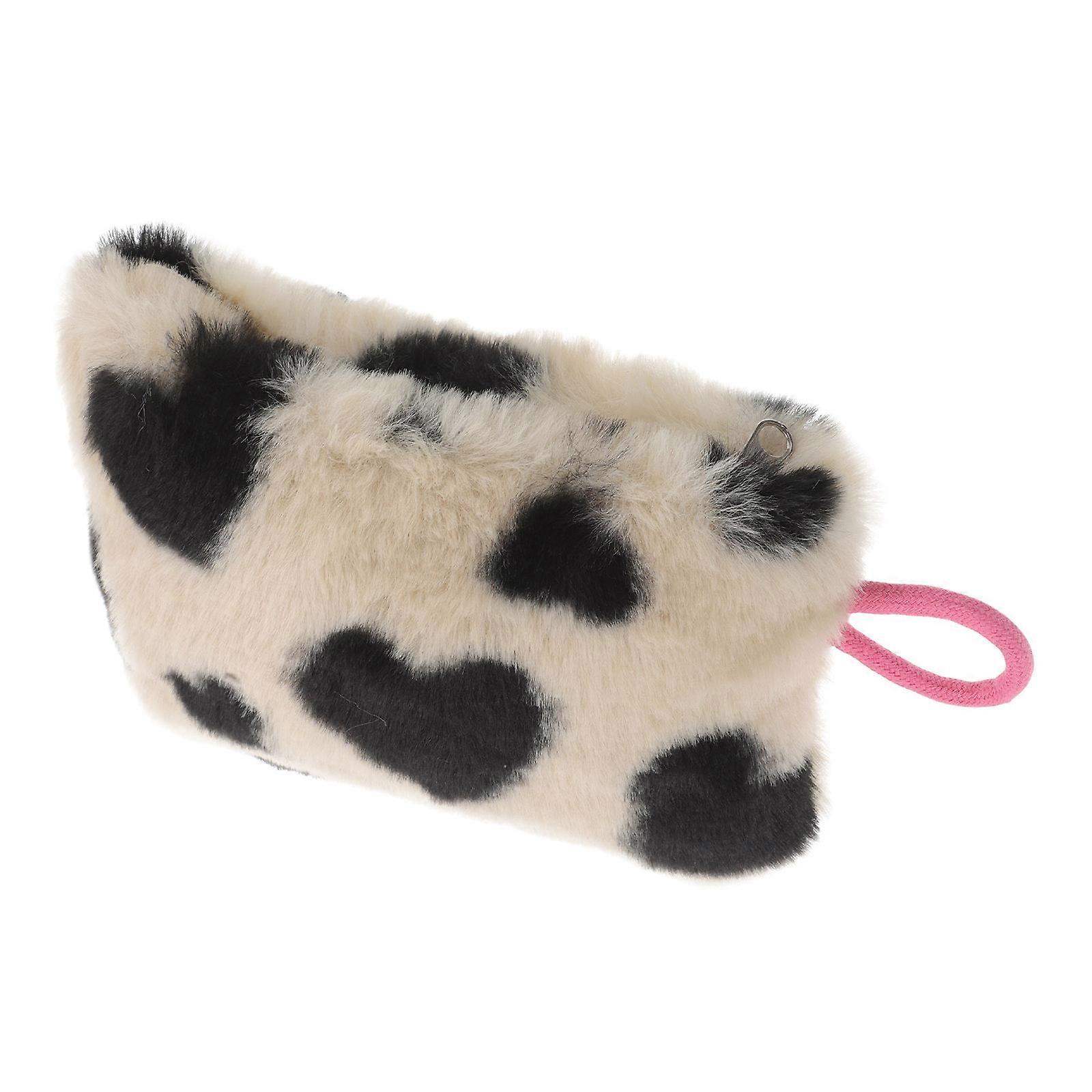 Mini Simple Coin Purse Plush Bag Soft Material Heart Shape 17.00X11.50X4.00CM 1Pack