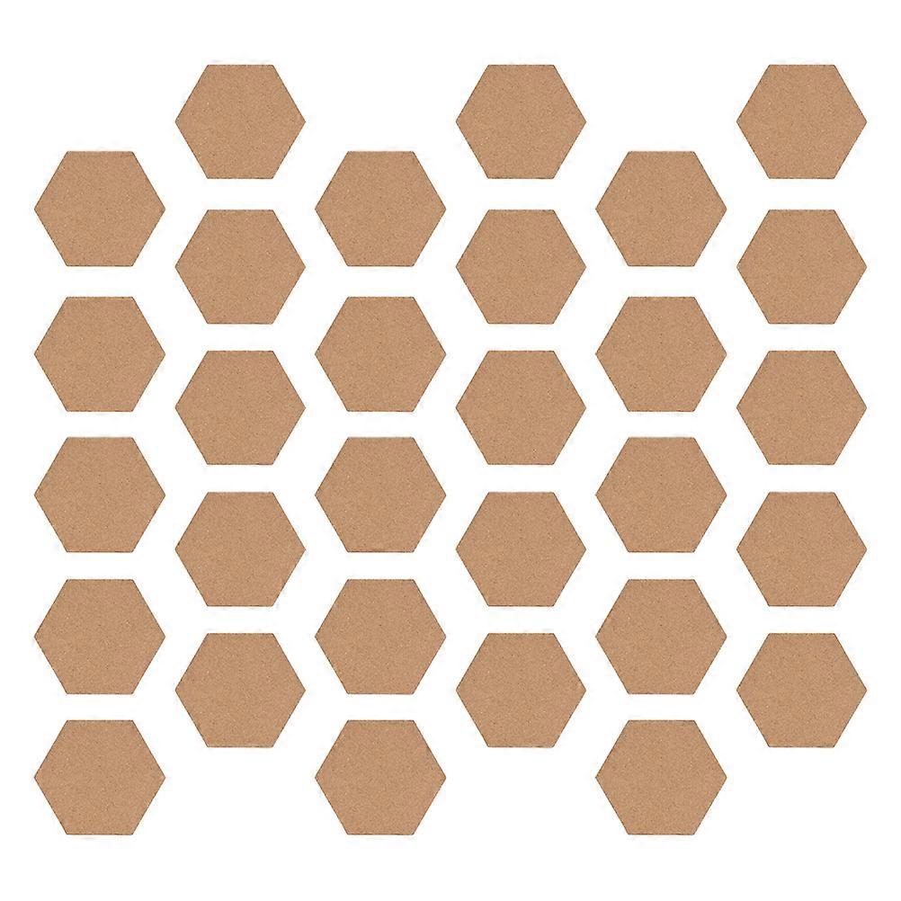 30pcs Self Adhesive Cork Coasters Hexagonal Drink Mats For Tabletop Protection Heat Resistant Cork
