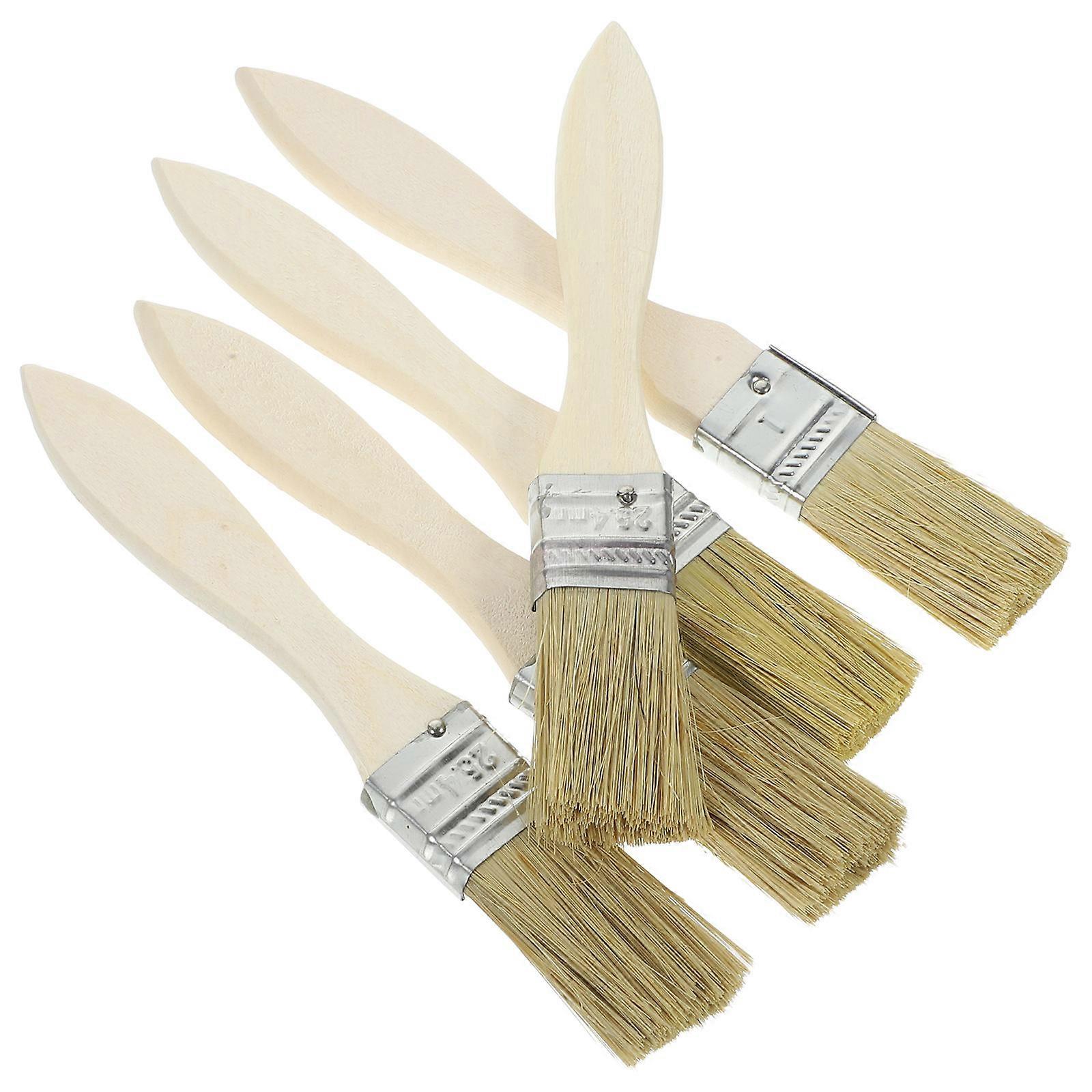Hand Brushes Cleaning Diy Varnishes Wooden Handle Industrial Baking Rectangular Handle Synthetic Fiber 36Pcs